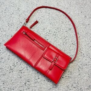 Mango Red Leather Mini Shoulder Bag